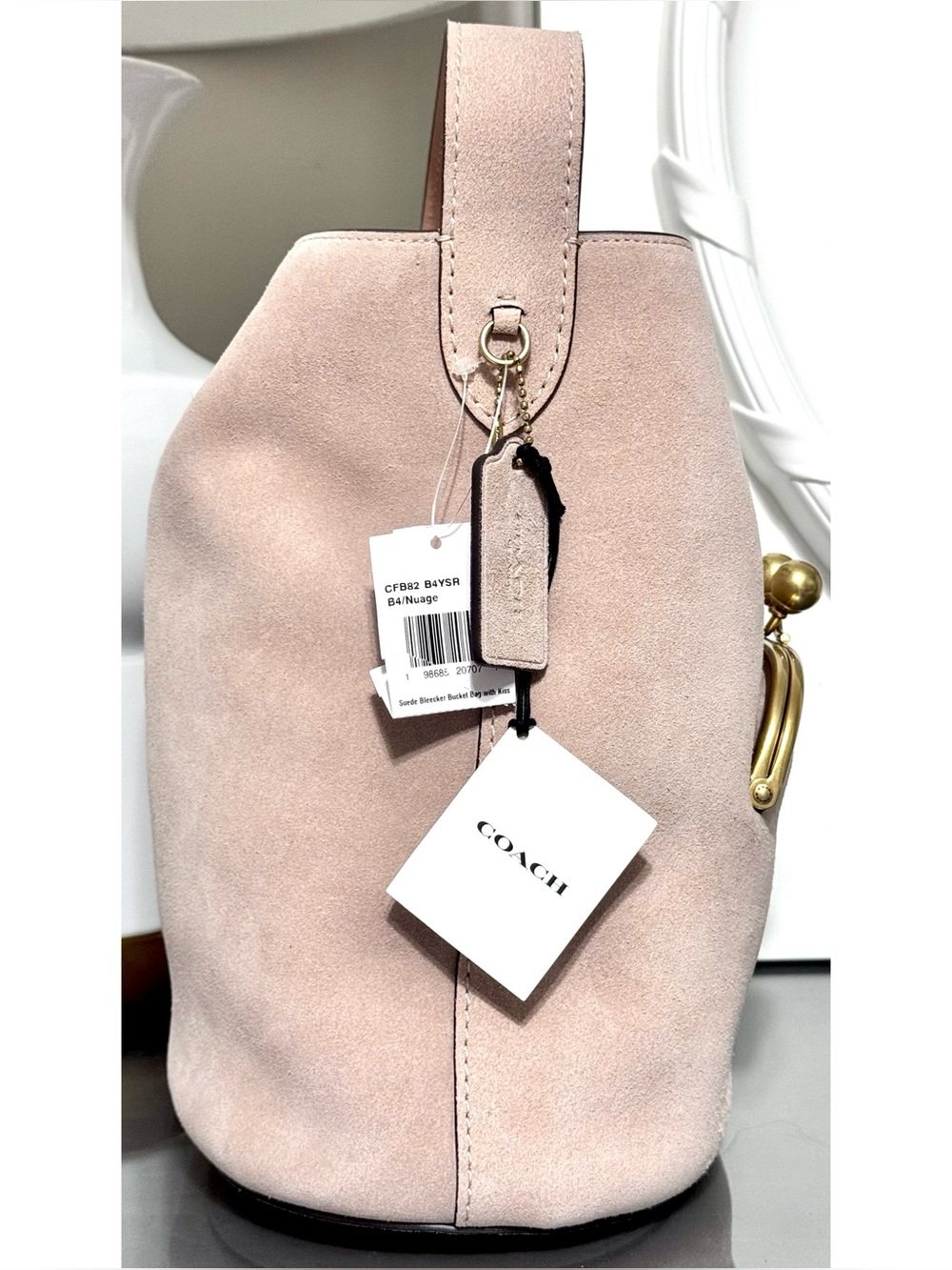 COACH Bleecker Bucket Bag With Kisslock, NUAGE - Picture 5 of 9